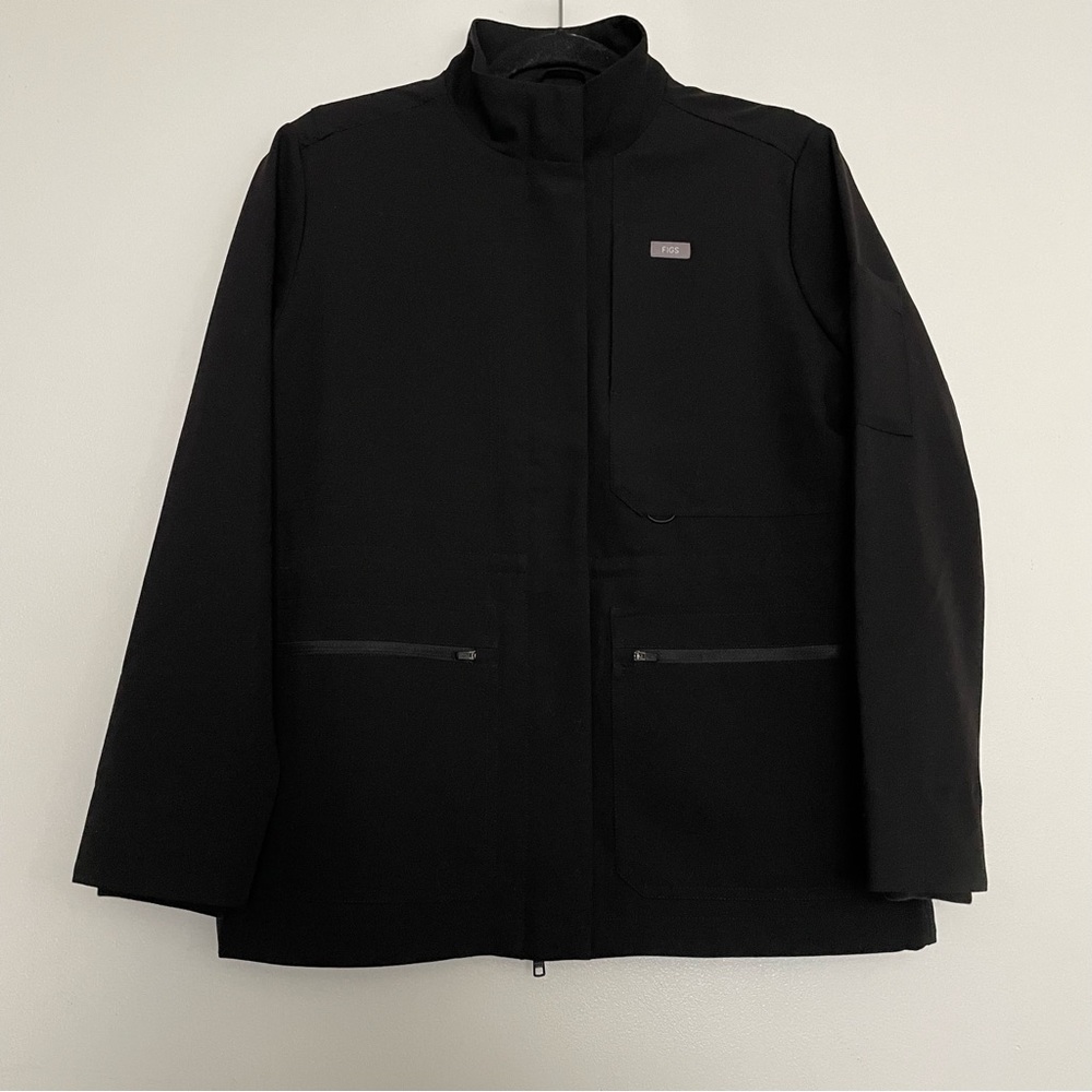Women’s FIGS Page Scrub Jacket Black 3737 Size Small